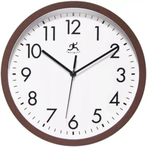 Reloj de pared de 30 cm (12") color nogal -Infinity Instruments