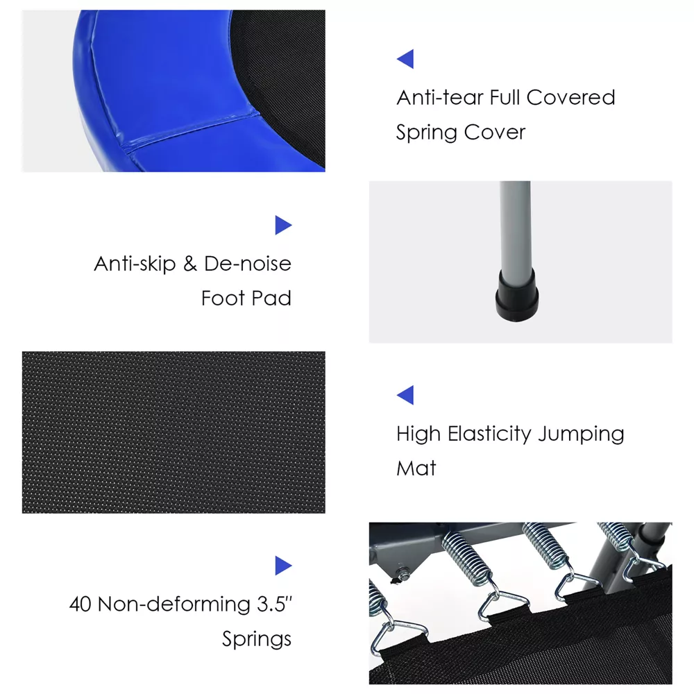 Trampolin plegable de 127 cm para 2 personas con barandilla ajustable - Costway - Imagen 4
