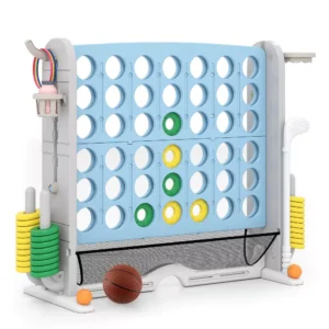 Juego gigante 4 en 1 (Conecta 4, baloncesto, lanzamiento de aros y golf) -Costway