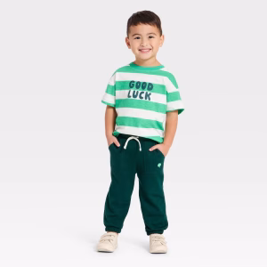 Conjunto de 2 piezas talla 12 meses con diseño de tréboles -Cat & Jack