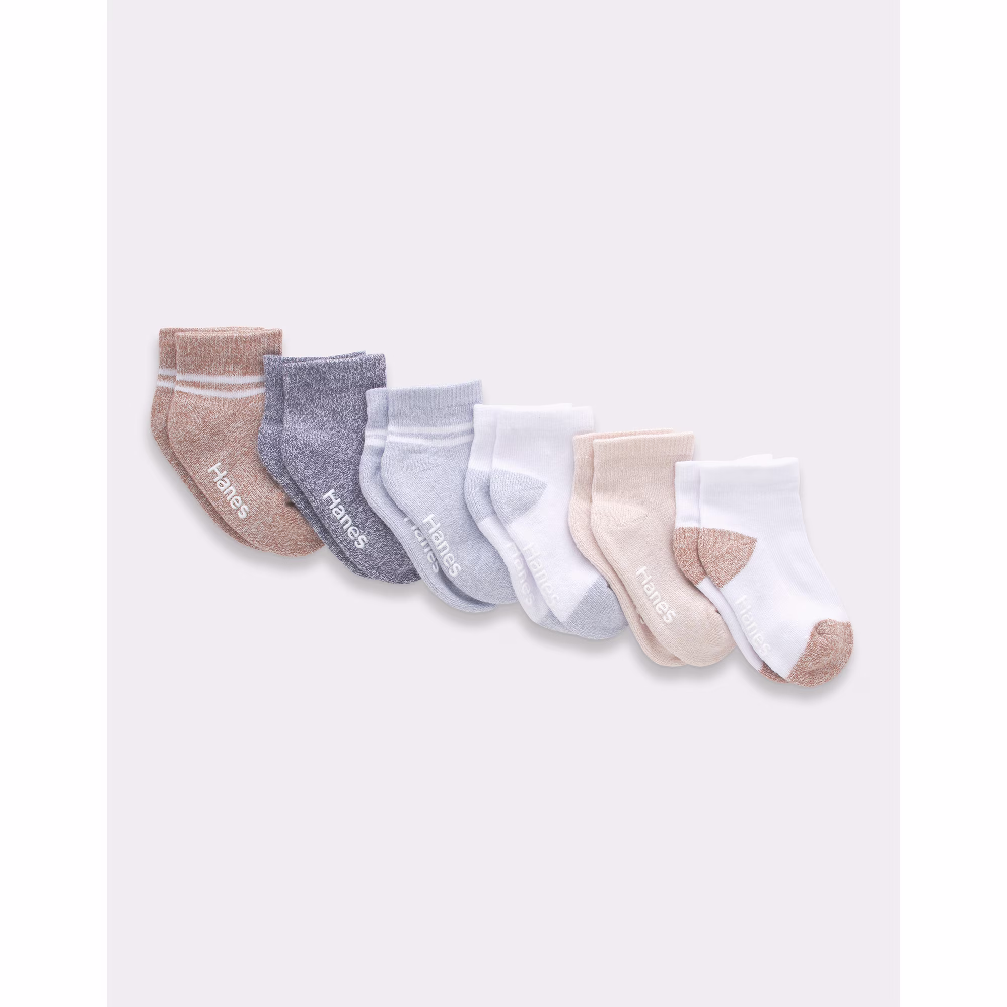 Paquete de 6 pares de calcetines para bebé talla 6/12 meses -Hanes