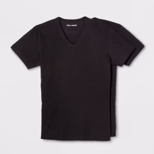Paquete de 2 camisetas para caballero con cuello V, talla S -Pair of Thieves
