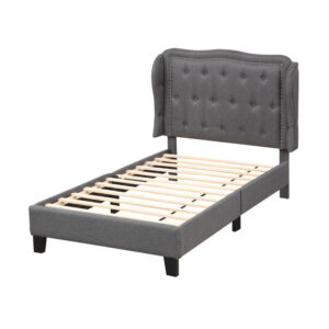 Base de cama con cabecero tapizado tamaño Twin -Costway