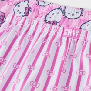 Alternative view of Conjunto de pijama de manga corta para niña talla 4-5 3 piezas color rosa - Marca Hello Kitty
