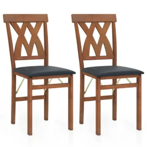 Juego de 2 sillas plegables de madera para comedor - Costway