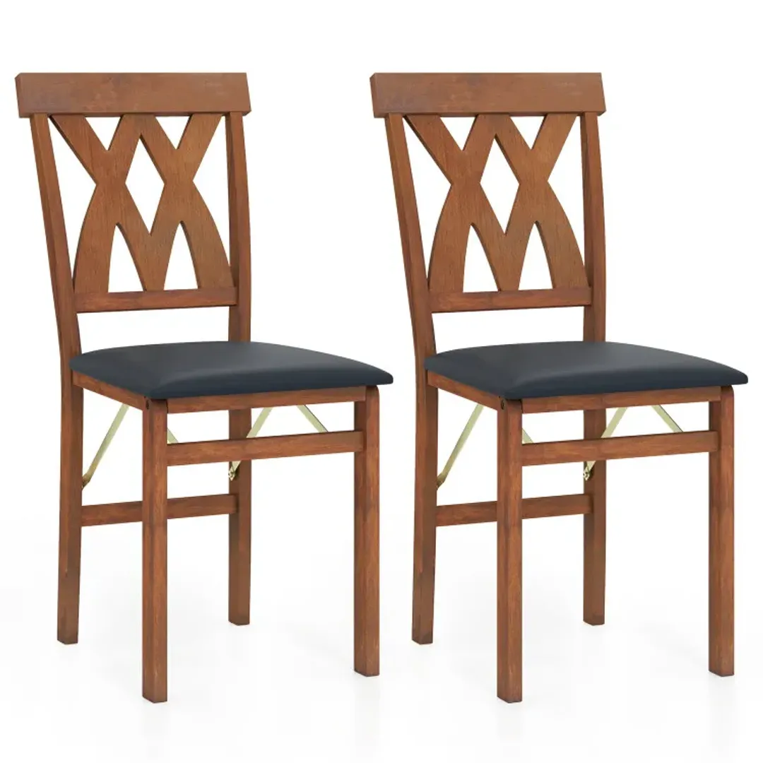 Juego de 2 sillas plegables de madera para comedor - Costway
