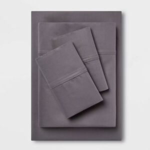 Juego de sábanas Full de 400 hilos color gris oscuro - Marca Threshold™