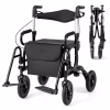 Silla de ruedas 2 en 1 para adultos mayores con llantas neumáticas de 9" todoterreno -Costway
