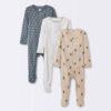 Conjunto de 3 mamelucos para bebé talla 3 meses de la marca Cloud Island
