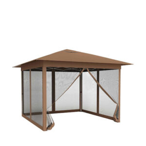 Gazebo plegable con malla de 3.5 x 3.5 metros, color marrón -Costway