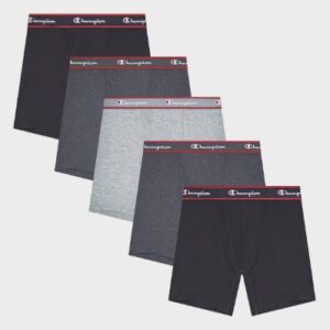 Paquete de 4 bóxers transpirables para hombre negro jaspeado y gris talla S - Marca Champion Iconic Essentials