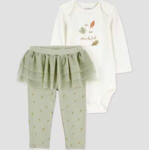 Conjunto de 2 piezas con tutú para bebé niña talla 6 meses color verde - Marca Carter's Just One You® (copia)