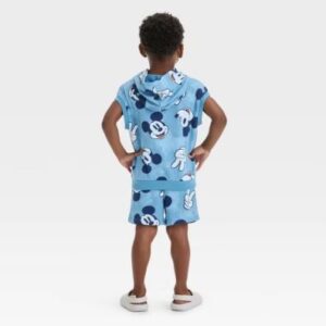 Alternative view of Conjunto de 2 piezas con sudadera sin mangas y short para niño talla 2T color azul - Marca Disney Mickey Mouse
