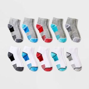 Paquete de 10 pares de calcetines tobilleros para niño blanco y gris talla 9-2.5 - Marca Cat & Jack™