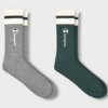 Paquete de 2 pares de calcetines para caballero talla 6/12.5 color verde y gris -Champion