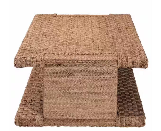 Mesa de centro rectangular de 140 cm con mimbre de hierba marina -Bali & Pari - Imagen 2