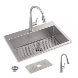 ZINC / Fregadero para cocina de acero inoxidable de calibre 18, de 84 cm - KOHLER