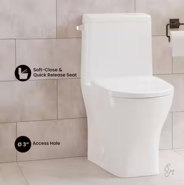 Inodoro redondo Sublime II de 1.28 GPF con descarga simple -Swiss Madison - Imagen 3
