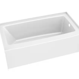 Tina de baño empotrable de 152 cm x 81 cm con desagüe a la derecha, blanco brillante -Delta