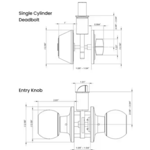 Alternative view of Juego de cerradura con pomo negro para puerta de entrada, cerrojo y 6 llaves -Premier Lock