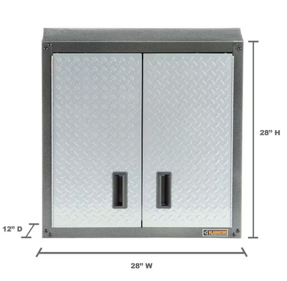 Armario para pared de puerta completa, color plata -Gladiator - Imagen 2