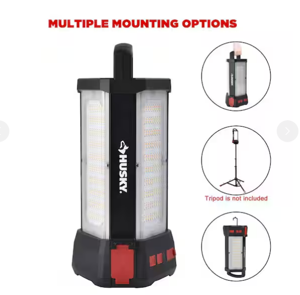 Linterna de trabajo LED híbrida de 14 000 lúmenes con batería recargable - Husky - Imagen 4