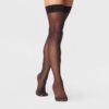 Par de medias altas transparentes 20D para mujer negras talla S/M - Marca A New Day™
