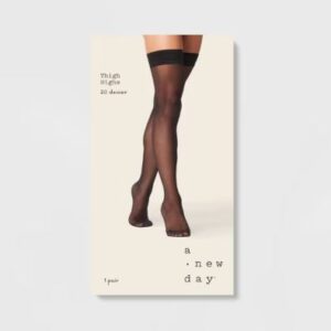 Alternative view of Par de medias altas transparentes 20D para mujer negras talla S/M - Marca A New Day™