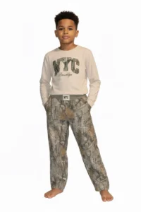 Conjunto de 2 piezas para niño talla 6/7 con pantalón de camuflaje