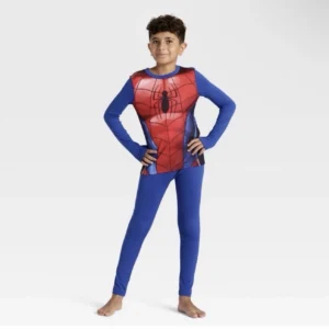 Pijama térmica de 2 piezas para niño talla 6 con diseño de Spiderman -Cuddl Duds