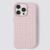 Funda para iPhone 16 pro max color rosa a cuadros -Hello Lux