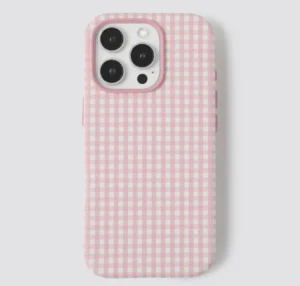 Funda para iPhone 16 pro max color rosa a cuadros -Hello Lux