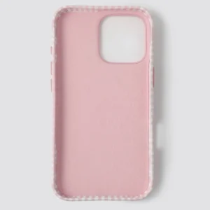 Alternative view of Funda para iPhone 16 pro max color rosa a cuadros -Hello Lux