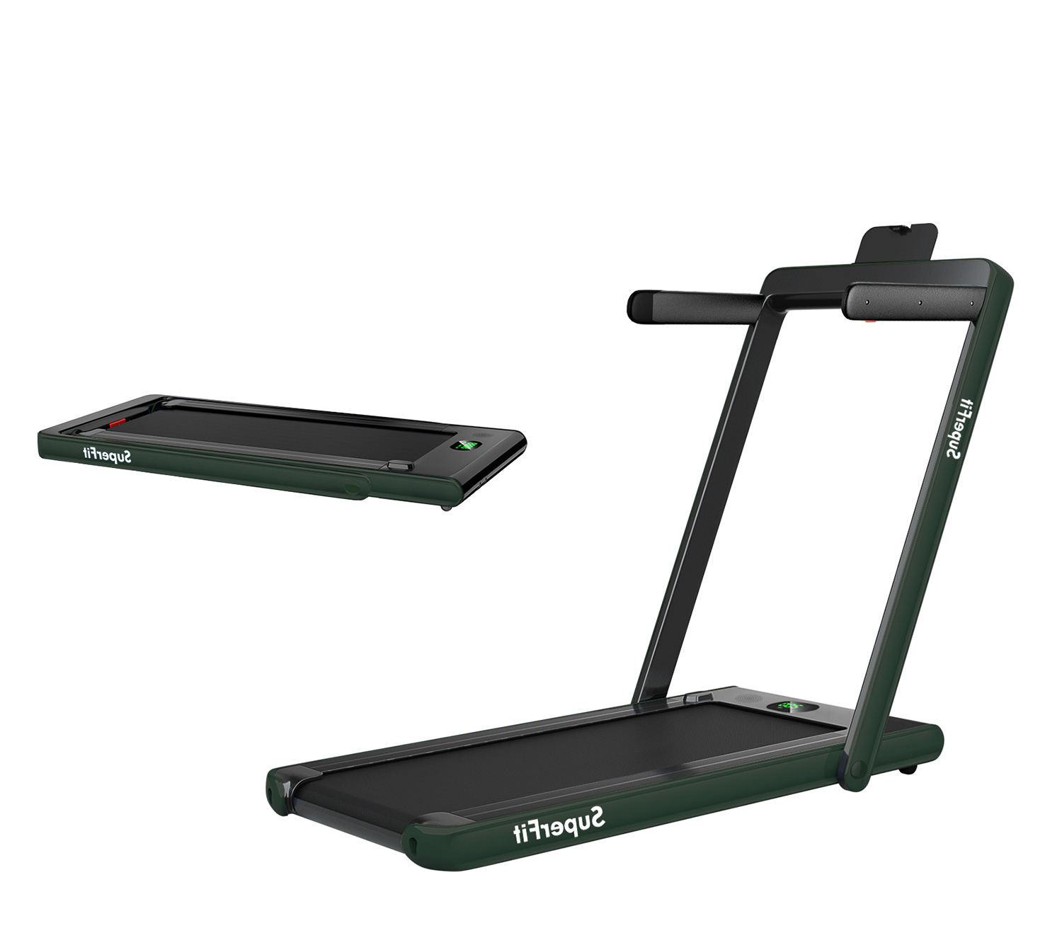 Caminadora plegable 2 en 1 de 2.25 caballos de fuerza, color verde -Costway