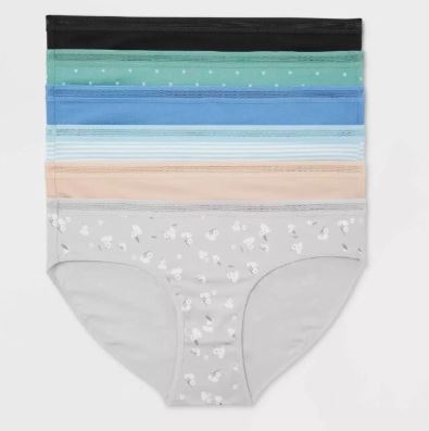 Paquete de 6 bikinis de algodón elástico para mujer talla XXL - Marca Auden™