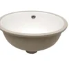 Lavabo ovalado empotrable de cerámica blanca para baño, con rebosadero -