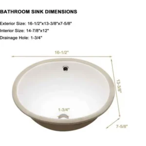 Alternative view of Lavabo ovalado empotrable de cerámica blanca para baño, con rebosadero -
