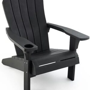 Alternative view of Silla ergonómica para exterior con portavasos integrado, color negro -Everest Adirondack