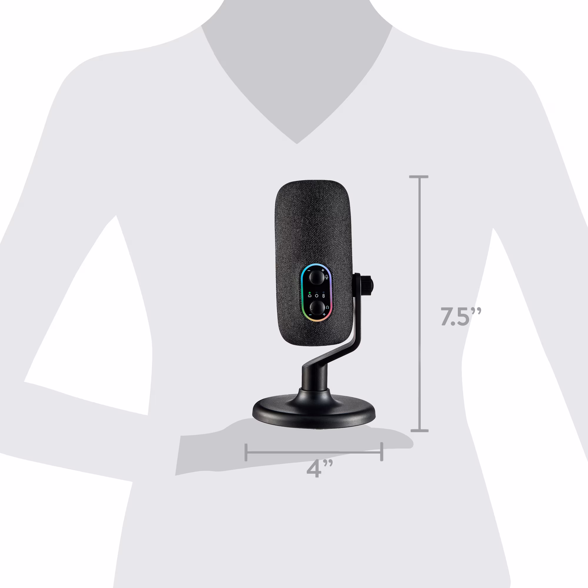 Micrófono con controles de volumen/silencio y puerto para audífonos de 3.5 mm -Onn - Imagen 2