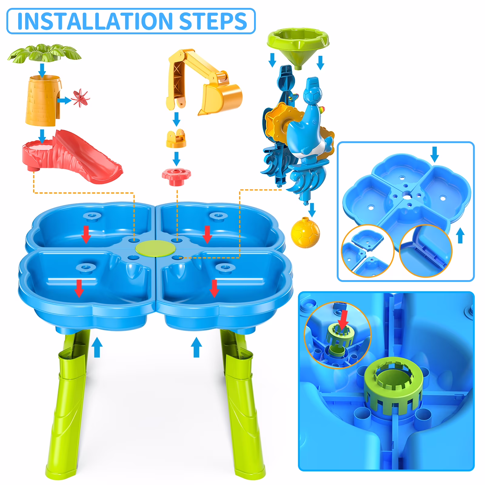 Mesa de actividades sensorial 4 en 1 para exterior -Dinosaur Planet - Imagen 2