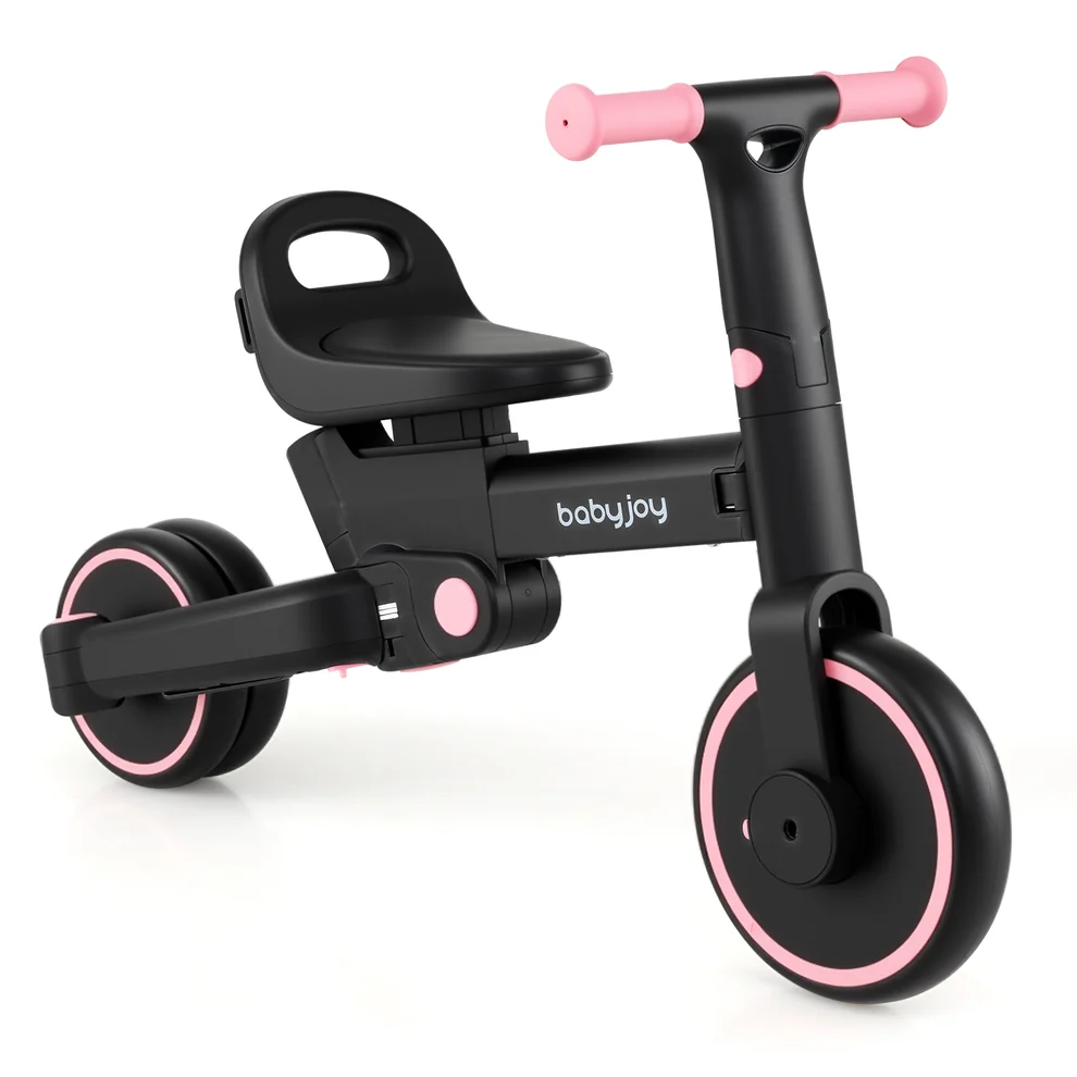 Triciclo plegable 4 en 1 para niños con manillar y asiento ajustable -BabyJoy - Imagen 5