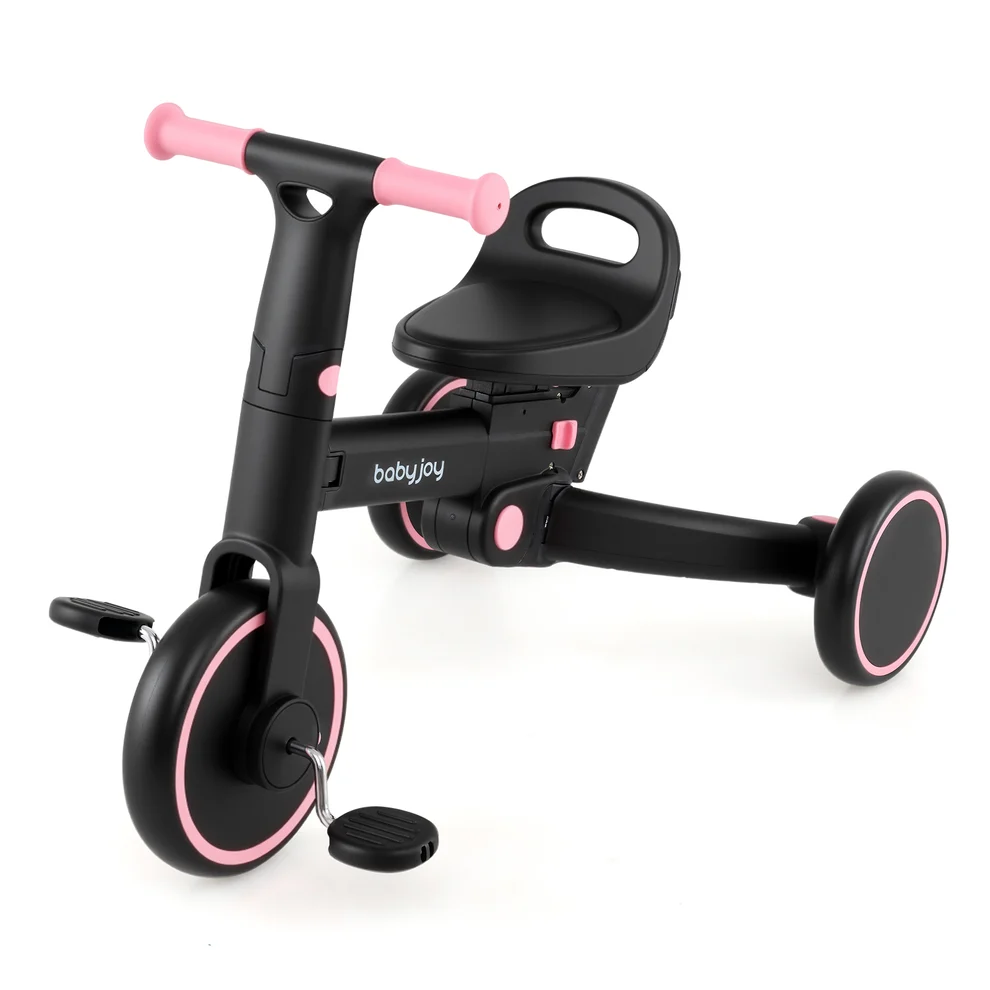 Triciclo plegable 4 en 1 para niños con manillar y asiento ajustable -BabyJoy - Imagen 3