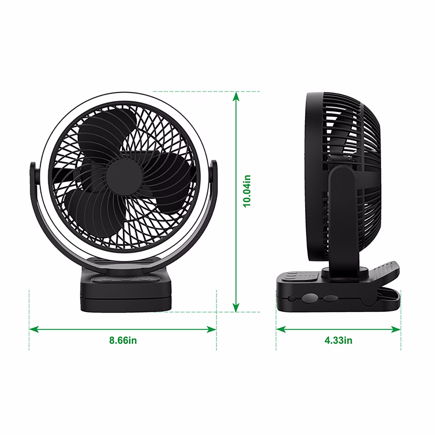 Ventilador de mesa de 7" y 4 velocidades recargable con luz LED -Mainstays - Imagen 6