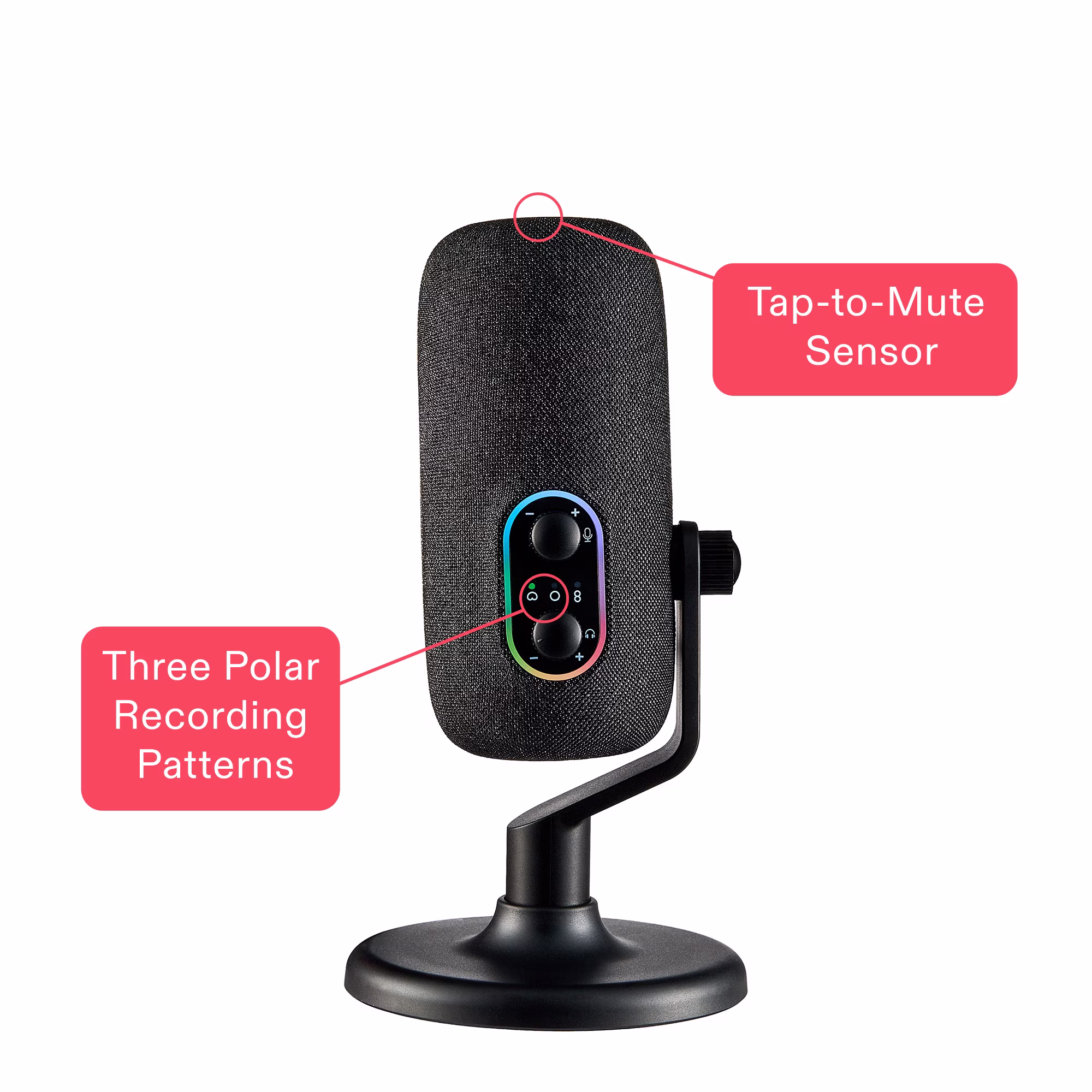Micrófono con controles de volumen/silencio y puerto para audífonos de 3.5 mm -Onn - Imagen 5