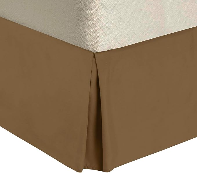 Falda para cama plisada tamaño Queen color café -Nestl