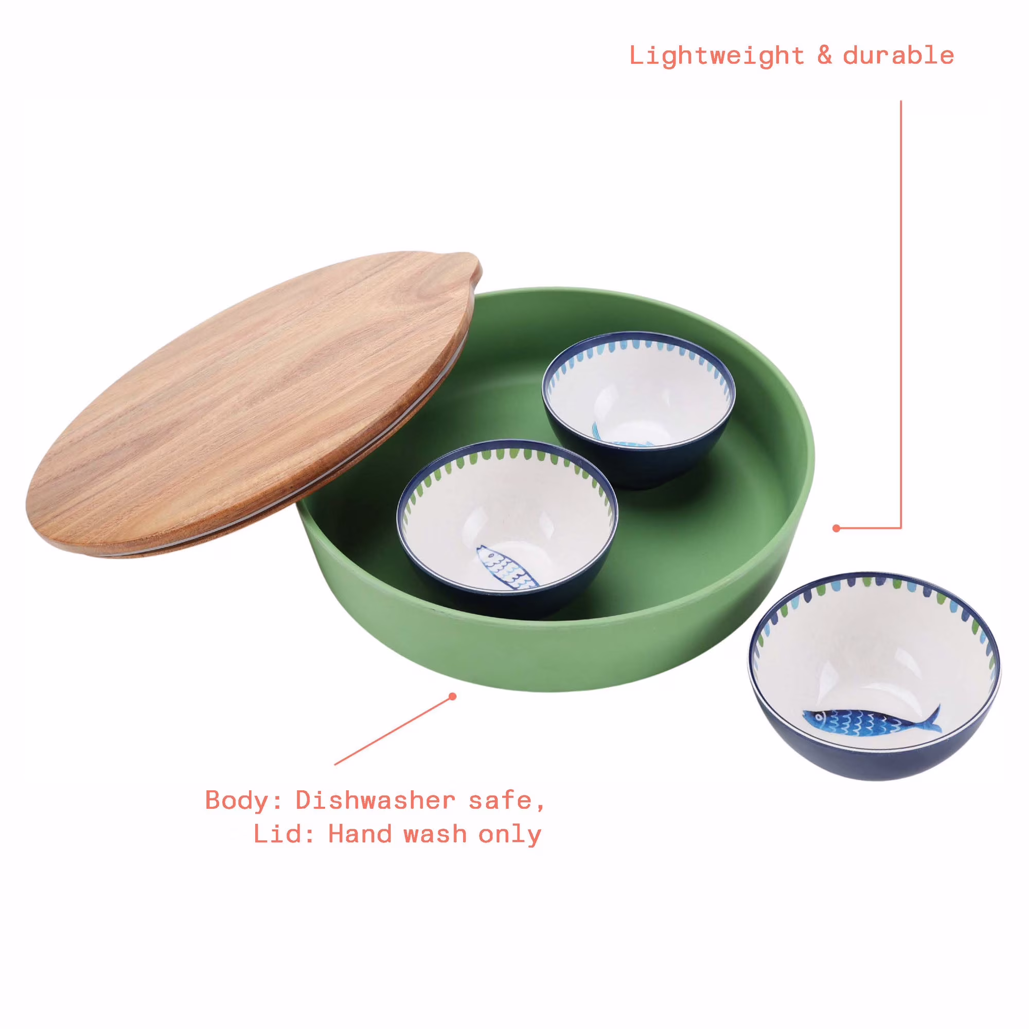 Juego de Tazones con tapa de madera - Beautiful - Imagen 3