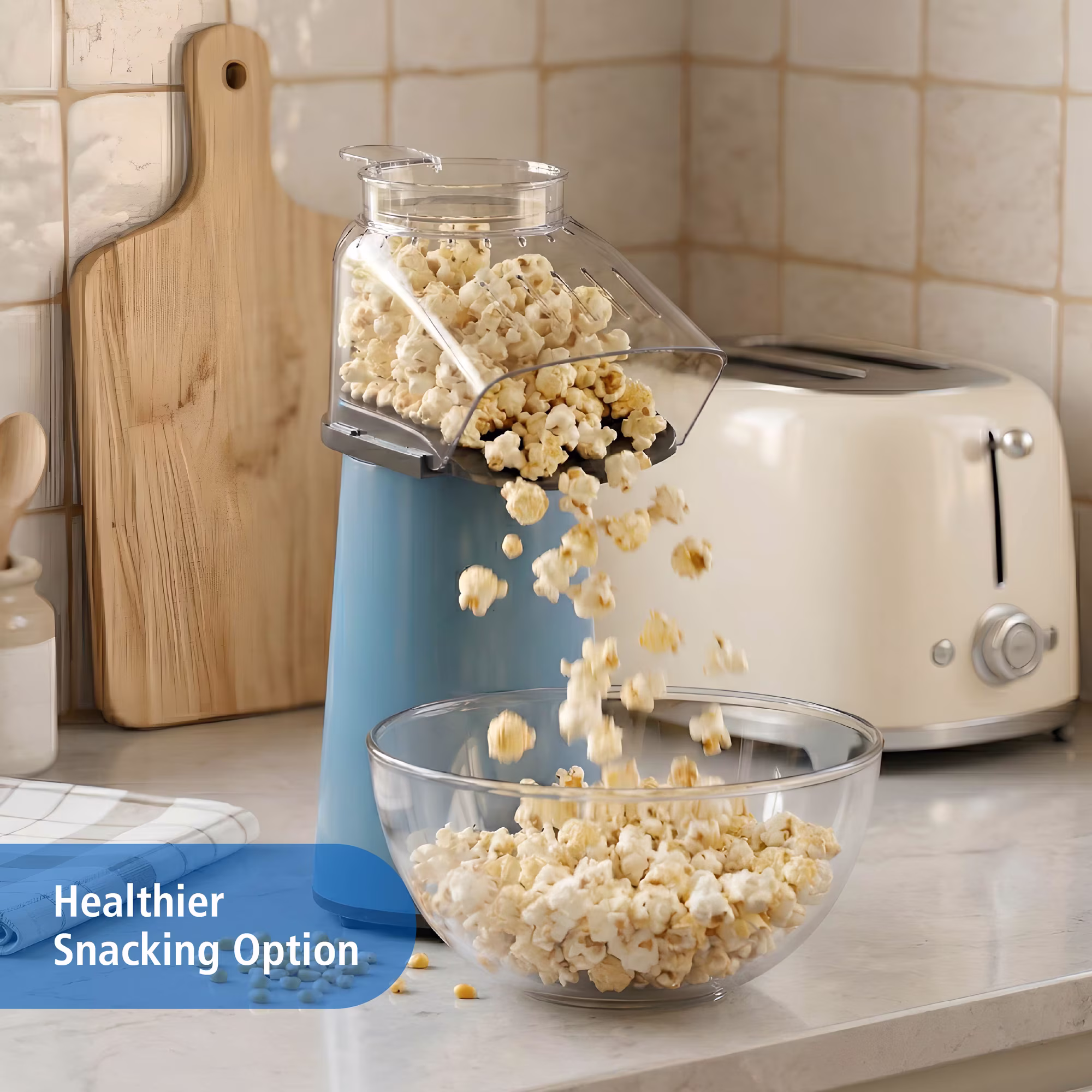 Máquina de palomitas sin aceite con bandeja para derretir mantequilla -Mainstays - Imagen 4