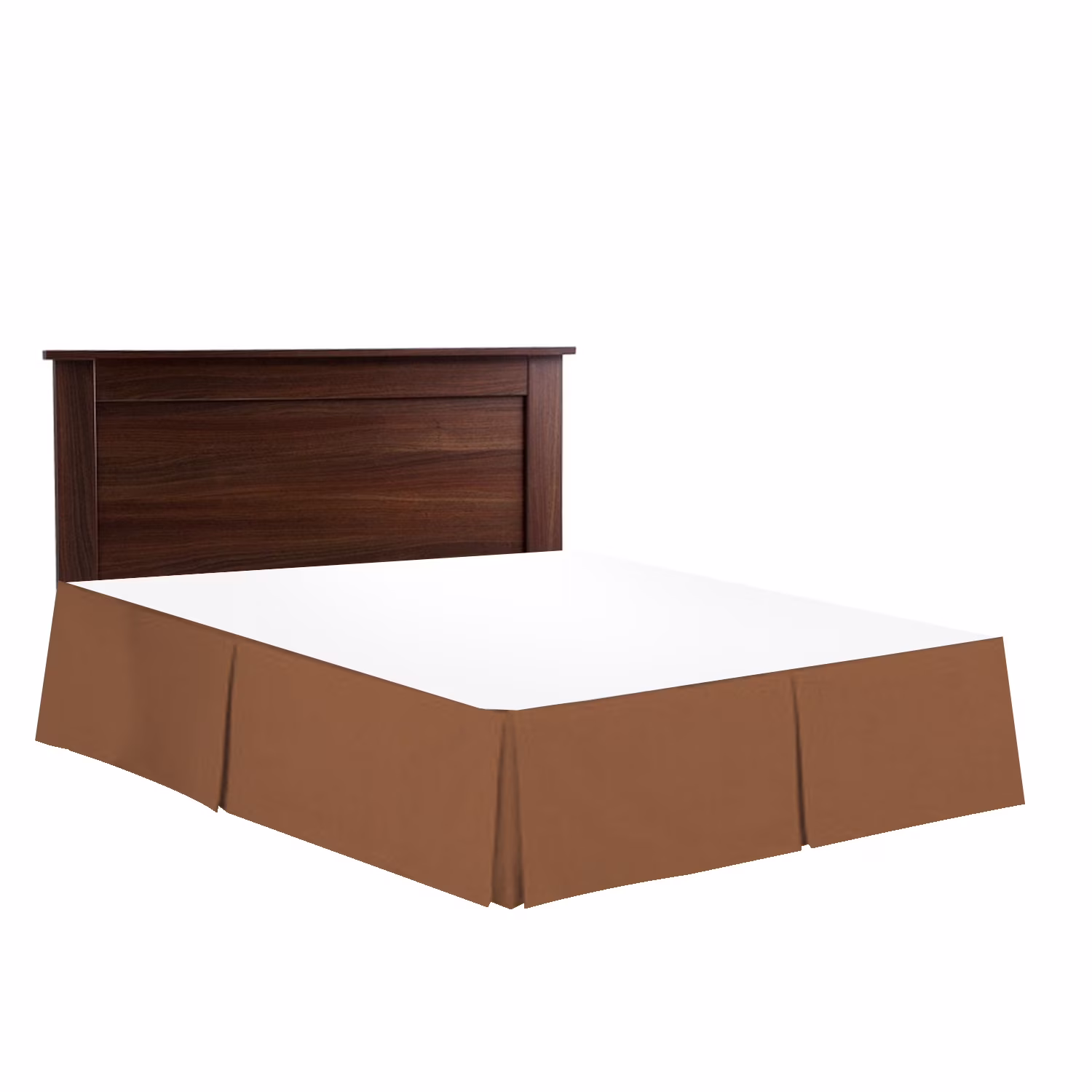 Falda para cama plisada tamaño Queen color café -Nestl - Imagen 4