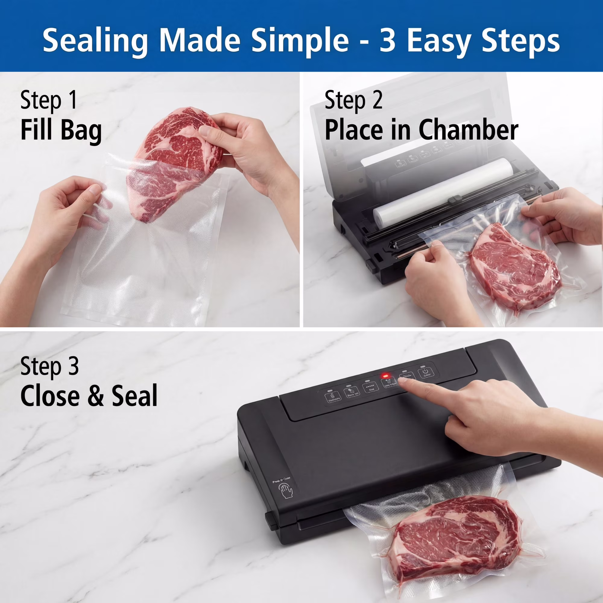 Selladora de alimentos multimodo con cortador de bolsas integrado -Mainstays - Imagen 9
