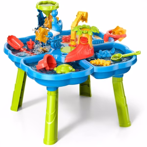 Mesa de actividades sensorial 4 en 1 para exterior -Dinosaur Planet